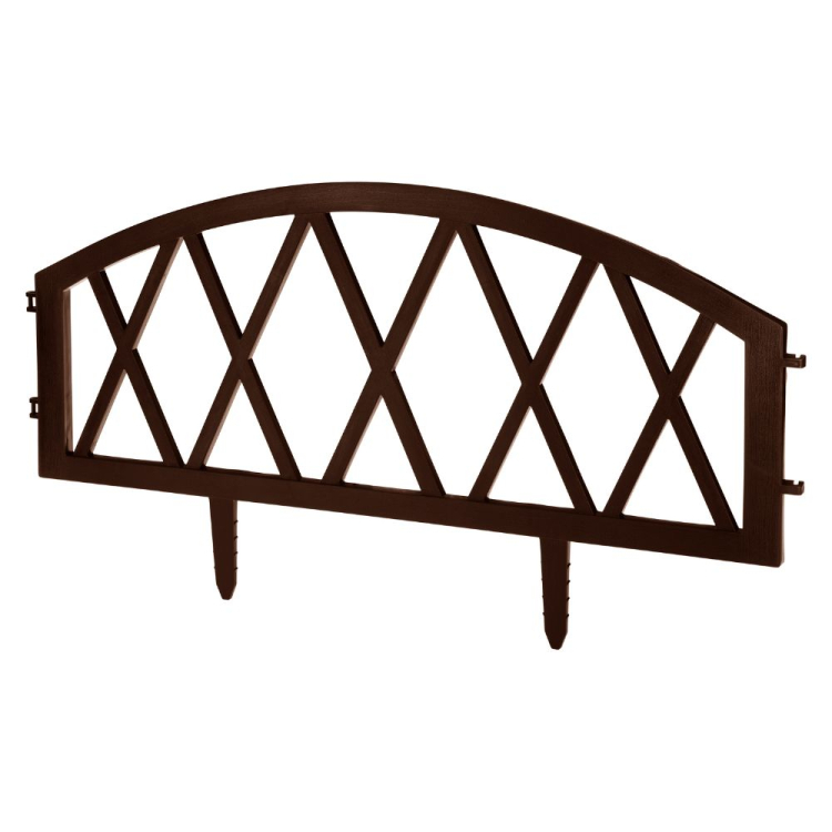 Płotek ogrodowy modułowy komplet 4 sztuki brązowy